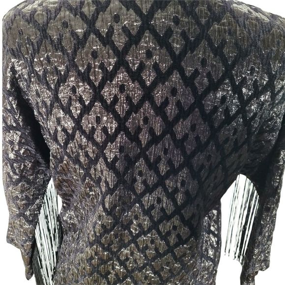 Vero Moda Fringe Jacket/Kimono Black Size Small - Picture 6 of 12